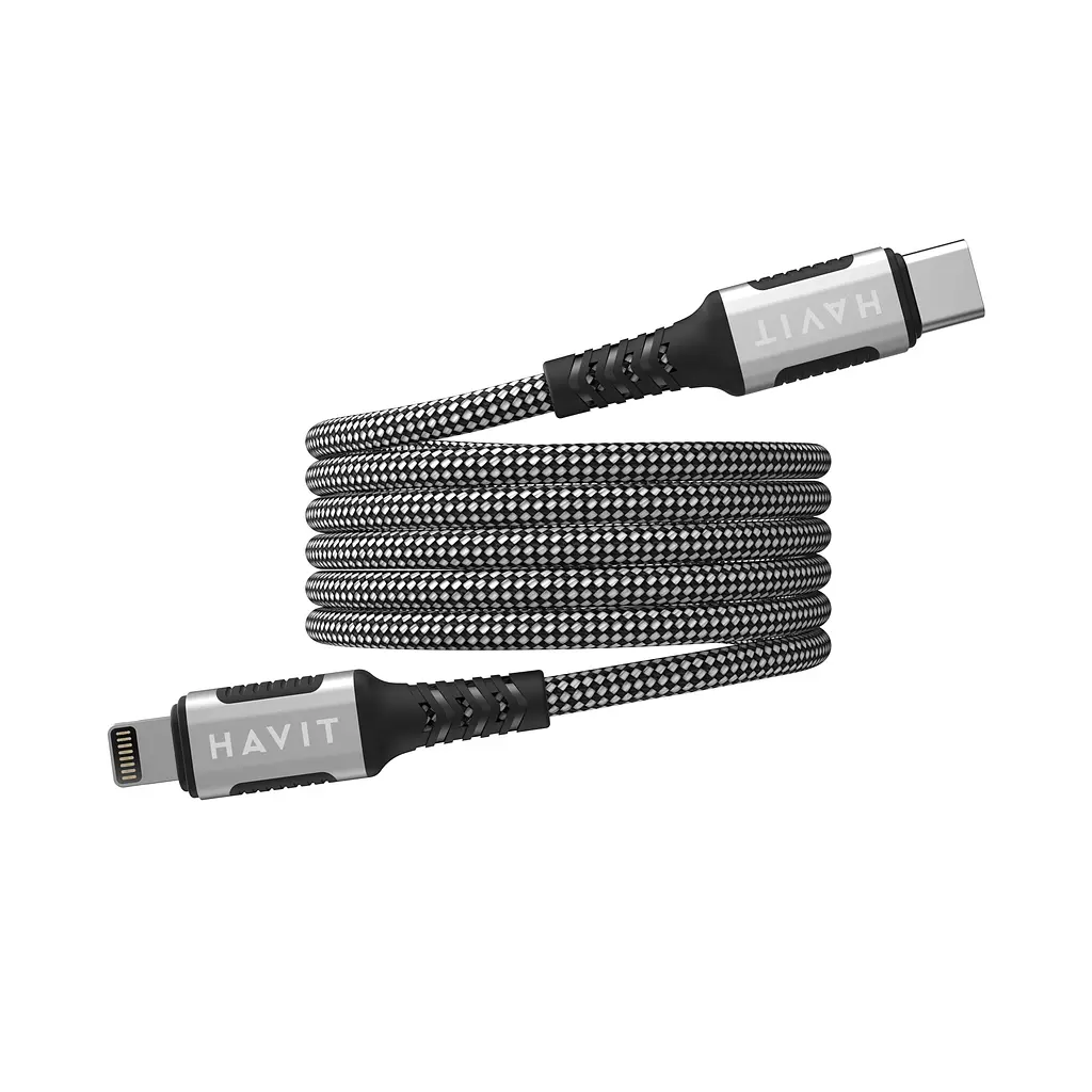 Кабель Havit CB6298 PD30W USB-C - Lightning 1 м черный (HV-CB6298) - фото 2