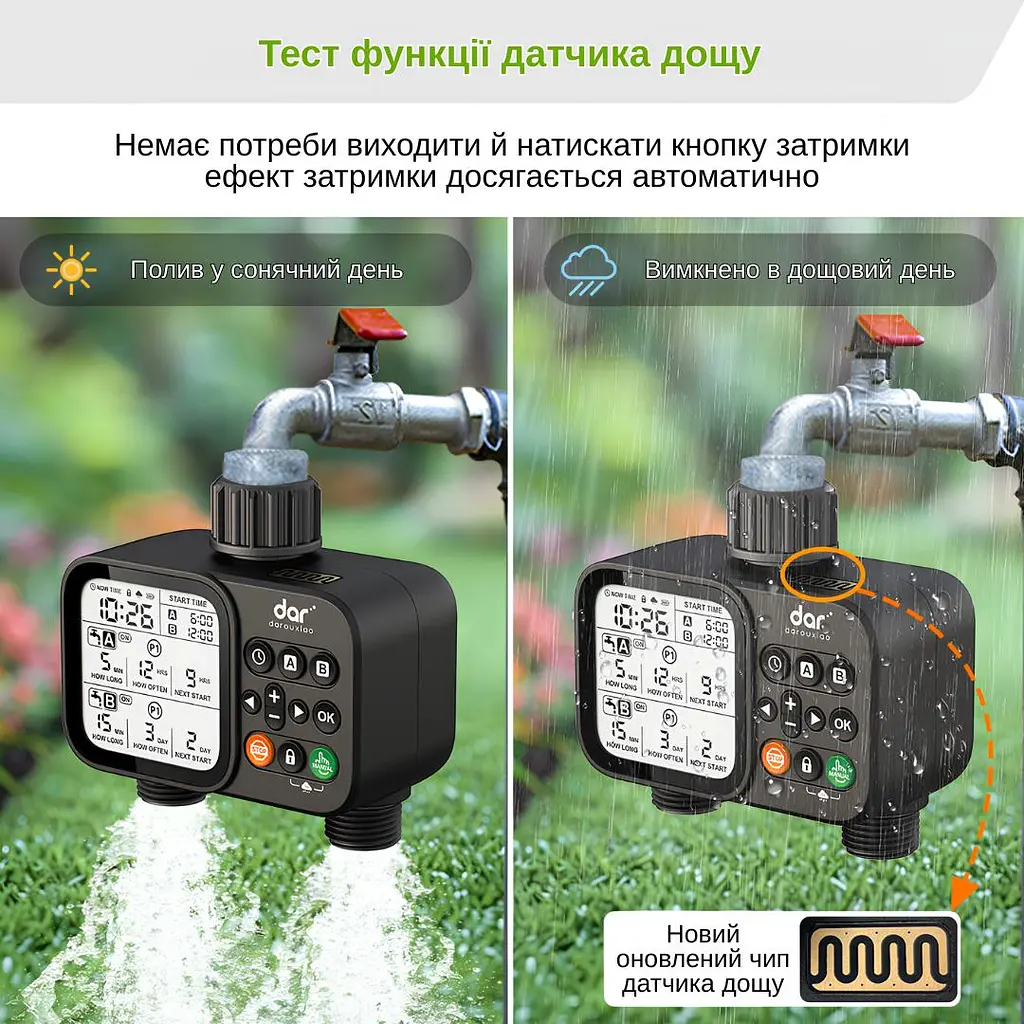 Программируемый таймер подачи воды XON WaterTimer X345 для полива (XWTDB2322401B 3503) Черный - фото 4