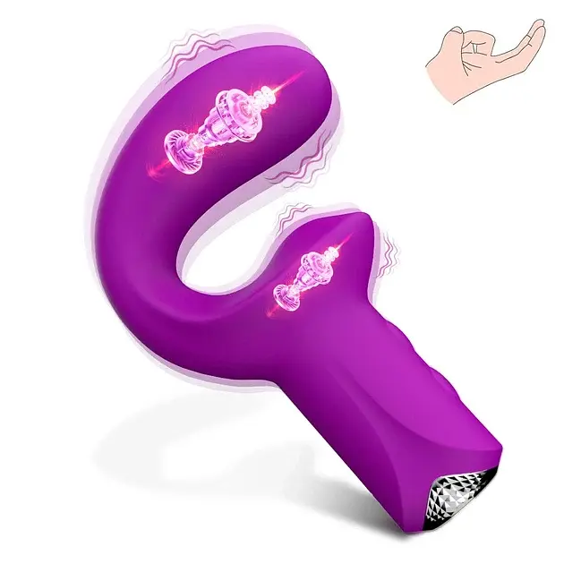 Вібратор I’MCUM DeepHook Dual Vibrator Purple для стимуляції точки G та клітора (IM-ZDB404) - фото 3