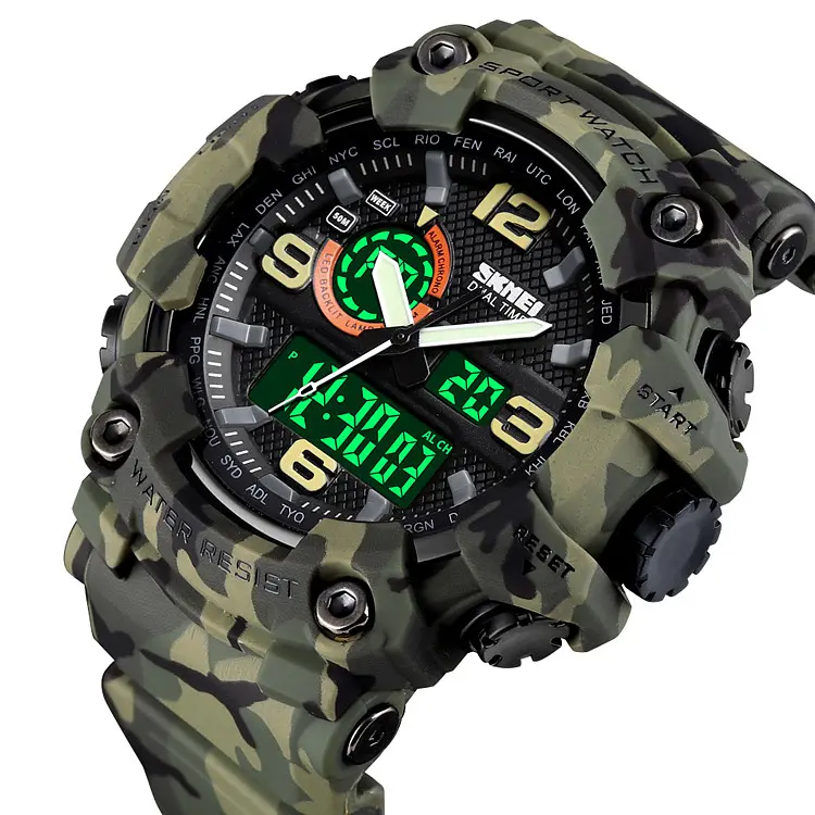 Чоловічий наручний годинник 1520CMGN Green Camo. Skmei acs0030702 - фото 2