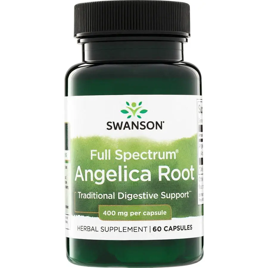 Корінь дягелю Swanson Angelica Root 400 mg Full Spectrum 60 капсул