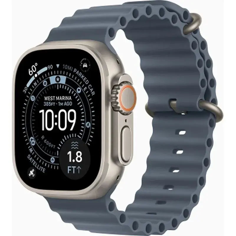 Смарт-годинник Apple Watch Ultra 3 GPS + Cellular 49mm Natural Titanium Case with Anchor Blue Ocean Band (MEWH4QP/A)