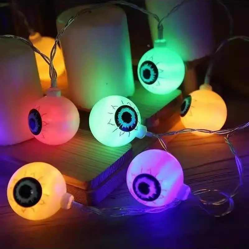 Гирлянда на Хэллоуин Глаза 10 led 150 см 4 см разноцветная - фото 4