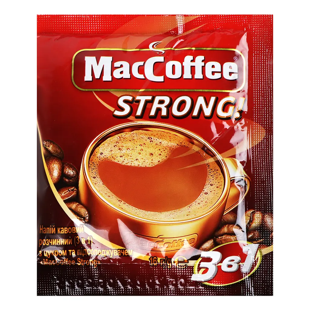 Напій кавовий MacCoffee Strong 3в1, 16 г (691305) - фото 2