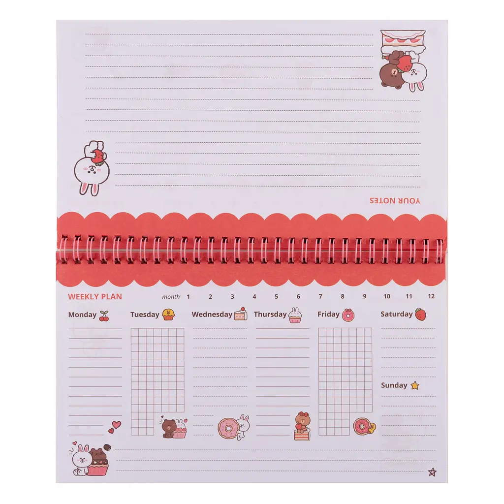 Планінг настільний на гребeні Yes Line Friends 25х15 см 52 аркуша (252180) - фото 3