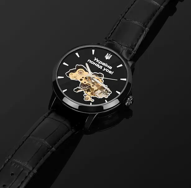 Наручний годинник чоловічий Besta Skeleton UA Black Чорний (3121) - фото 7