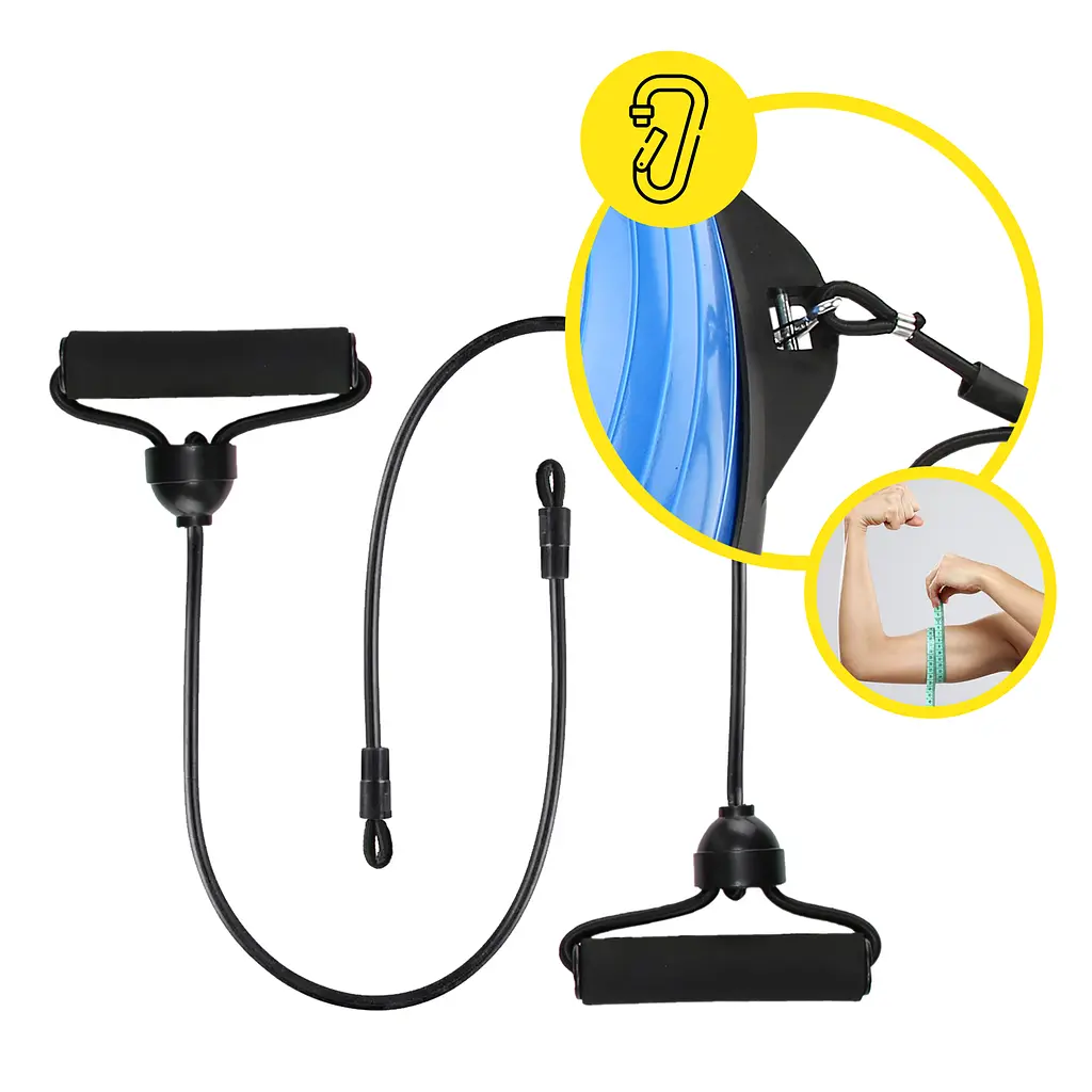 Балансувальна платформа (півсфера) Cornix Bosu Ball 58 см з еспандерами Blue XR-0457 - фото 8