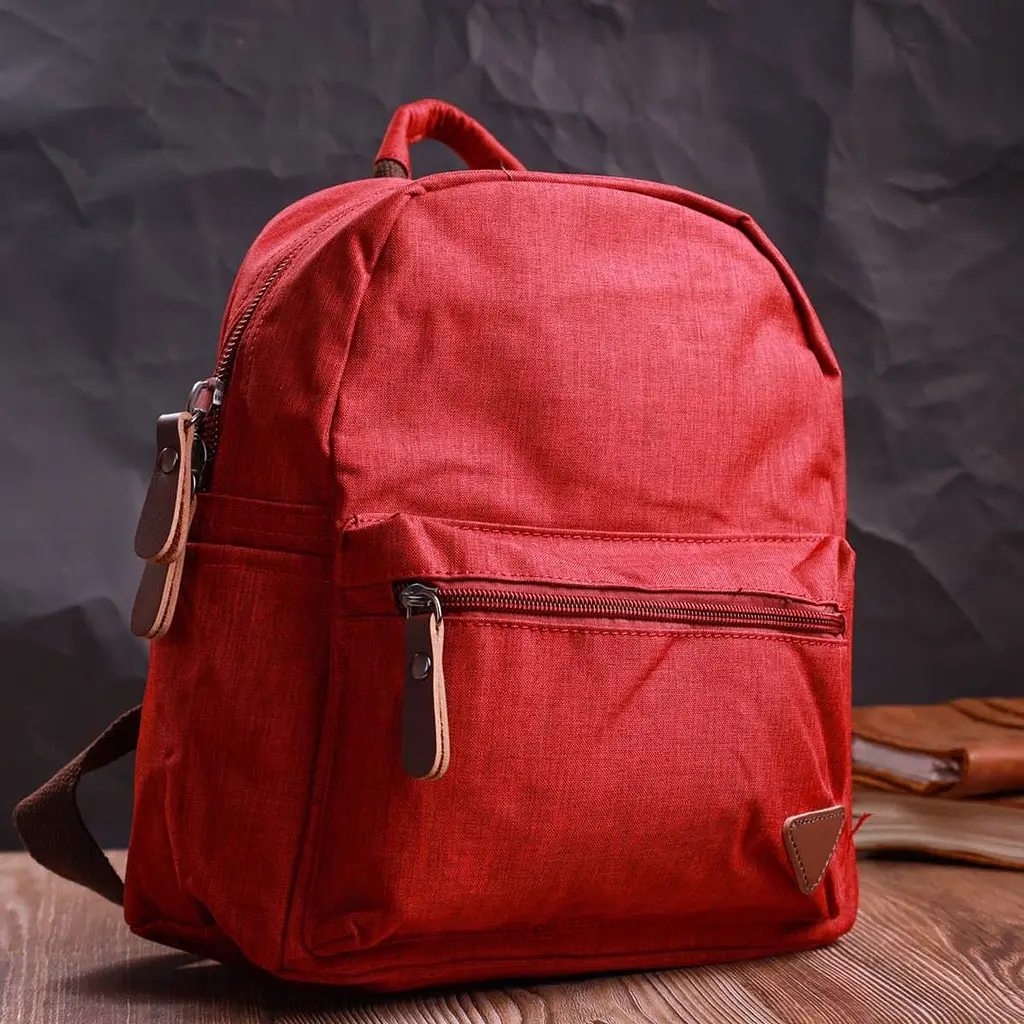 Стильний жіночий рюкзак з текстилю Vintage 22245 бордовий - фото 7