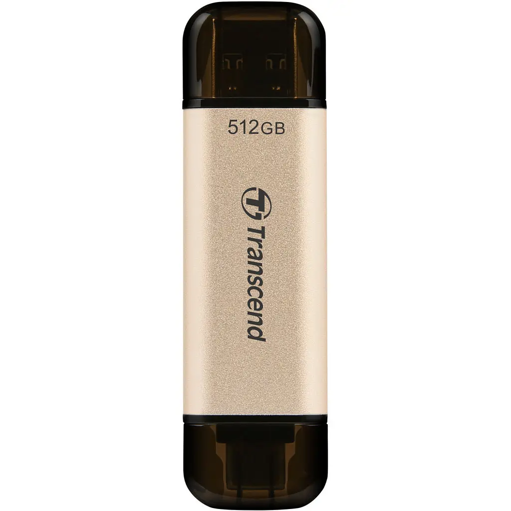 USB флеш накопичувач Transcend 512GB JetFlash 930C Gold-Black USB 3.2/Type-C (TS512GJF930C) - фото 2
