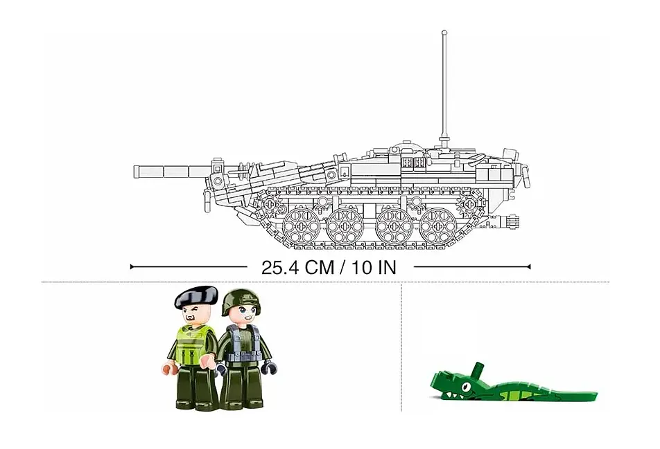 Конструктор M38-B1010 SLUBAN "Танк" 25,5см фігурки 692дет в коробці (6903317468867) - фото 6