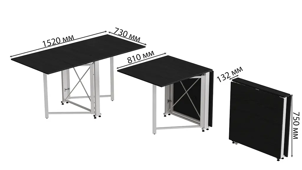 Стіл-книга трансформер Оріон 2 Ferrum-decor 750x1520x730 Білий метал ДСП Сосна Кембра 16 мм (FRD-104592) - фото 4