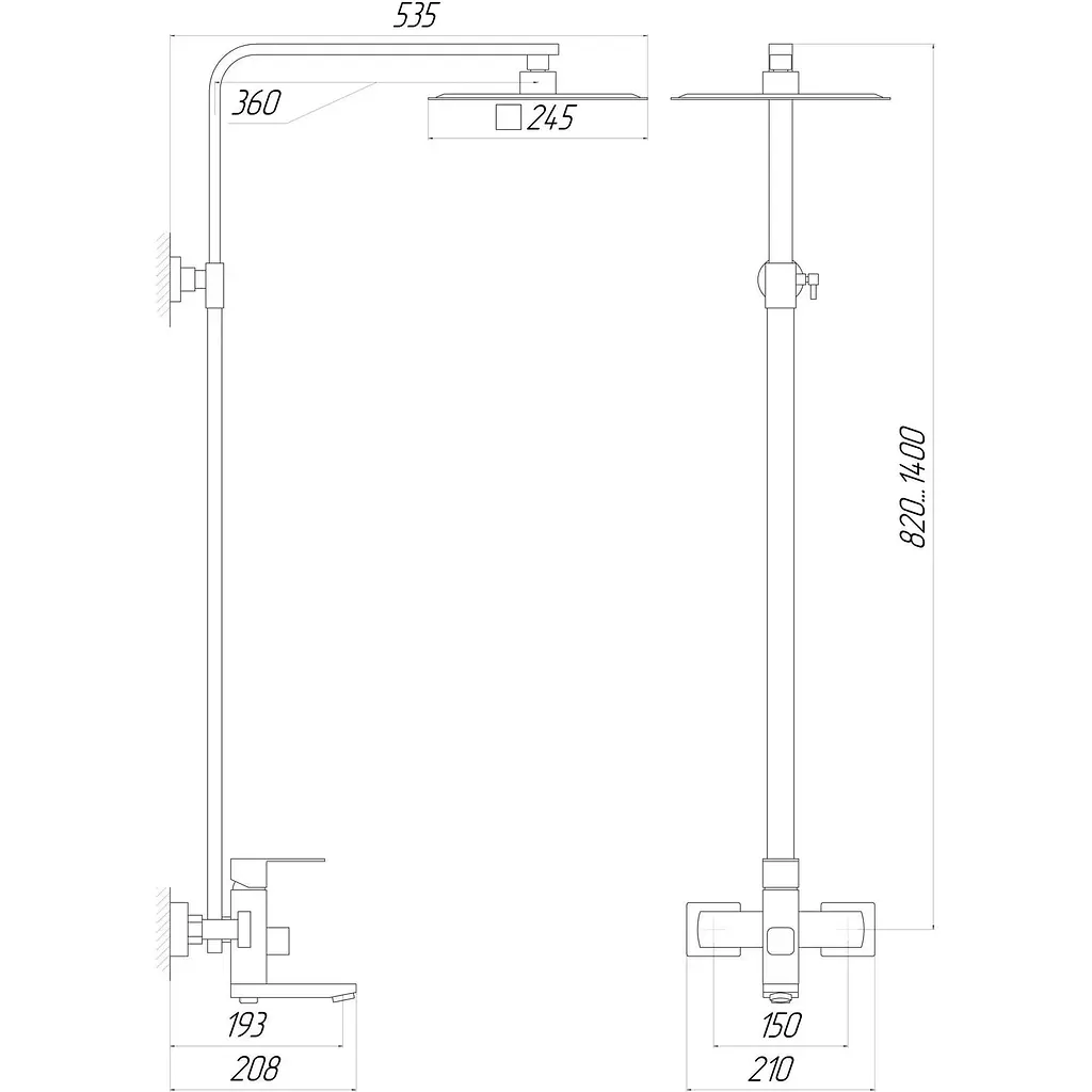 Душова система Globus Lux Sicilia VAN-SBQ-SH-02-BB - фото 6