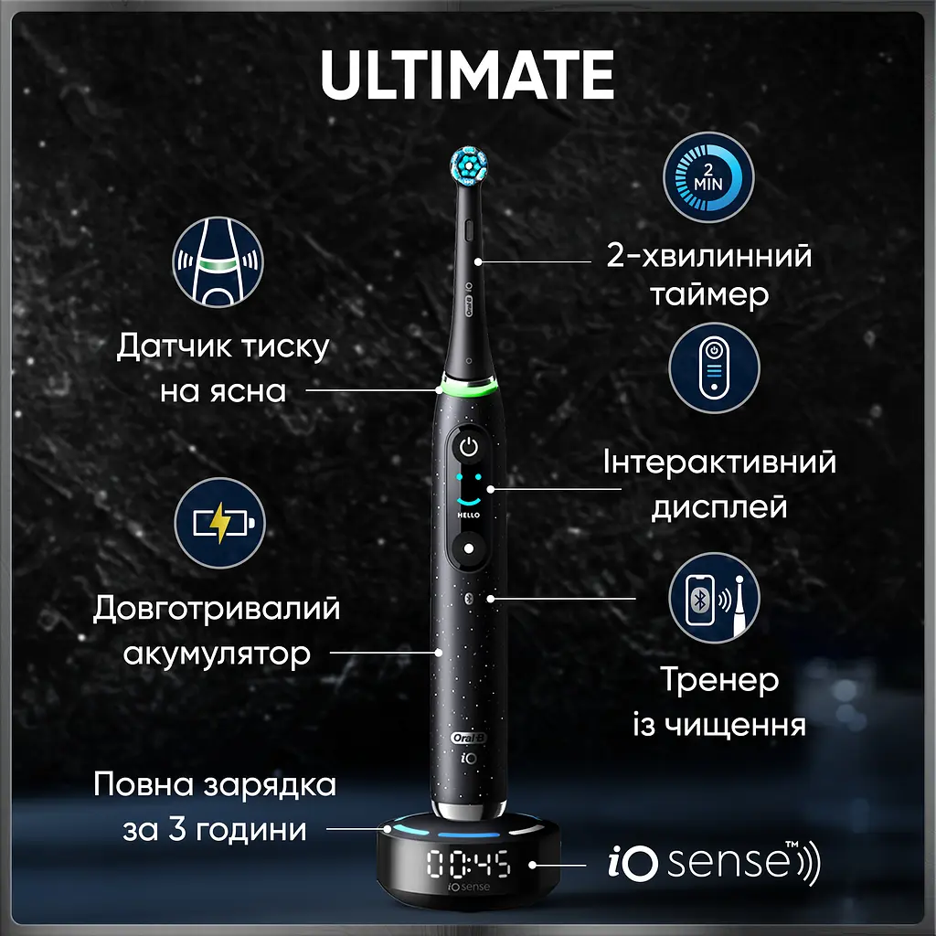 Електрична зубна щітка Oral-B iO 10 Чорна - фото 3