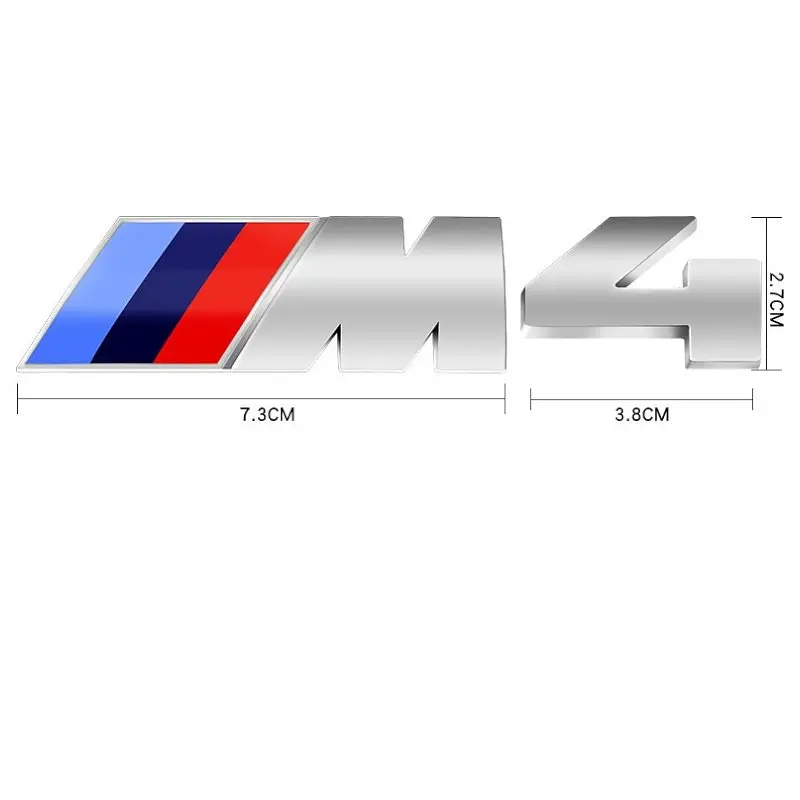 Емблема напис M4 для BMW срібляста 73×27 мм (M) +38×27 мм (цифра) пластик (на скотчі) - фото 2