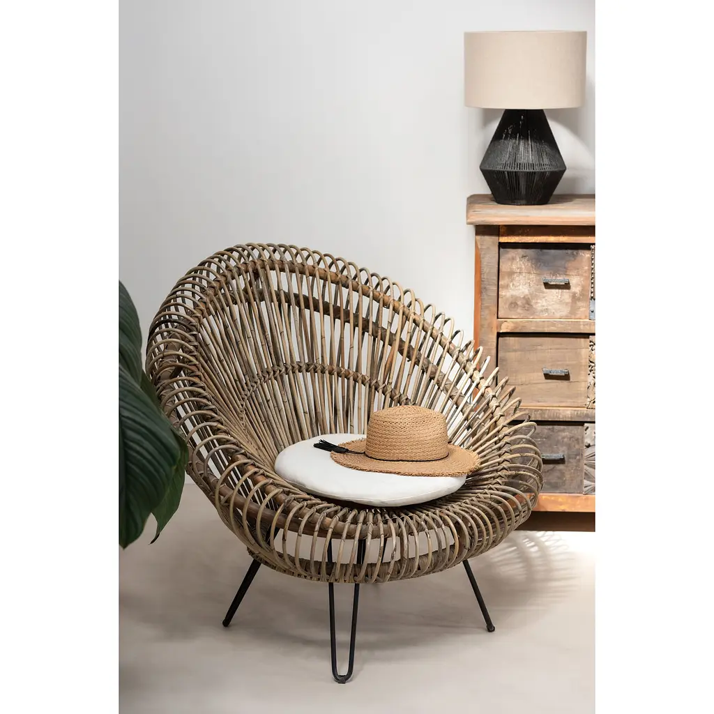 Крісло J-line з бамбука та ротанга з подушкою на ніжках (1715) - фото 5