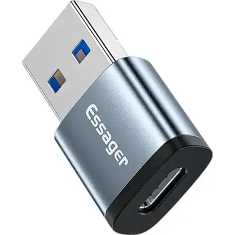 Перехідник USB 3.0 AM to USB-C F gray Essager (EZJCA-SRB0G) - фото 2