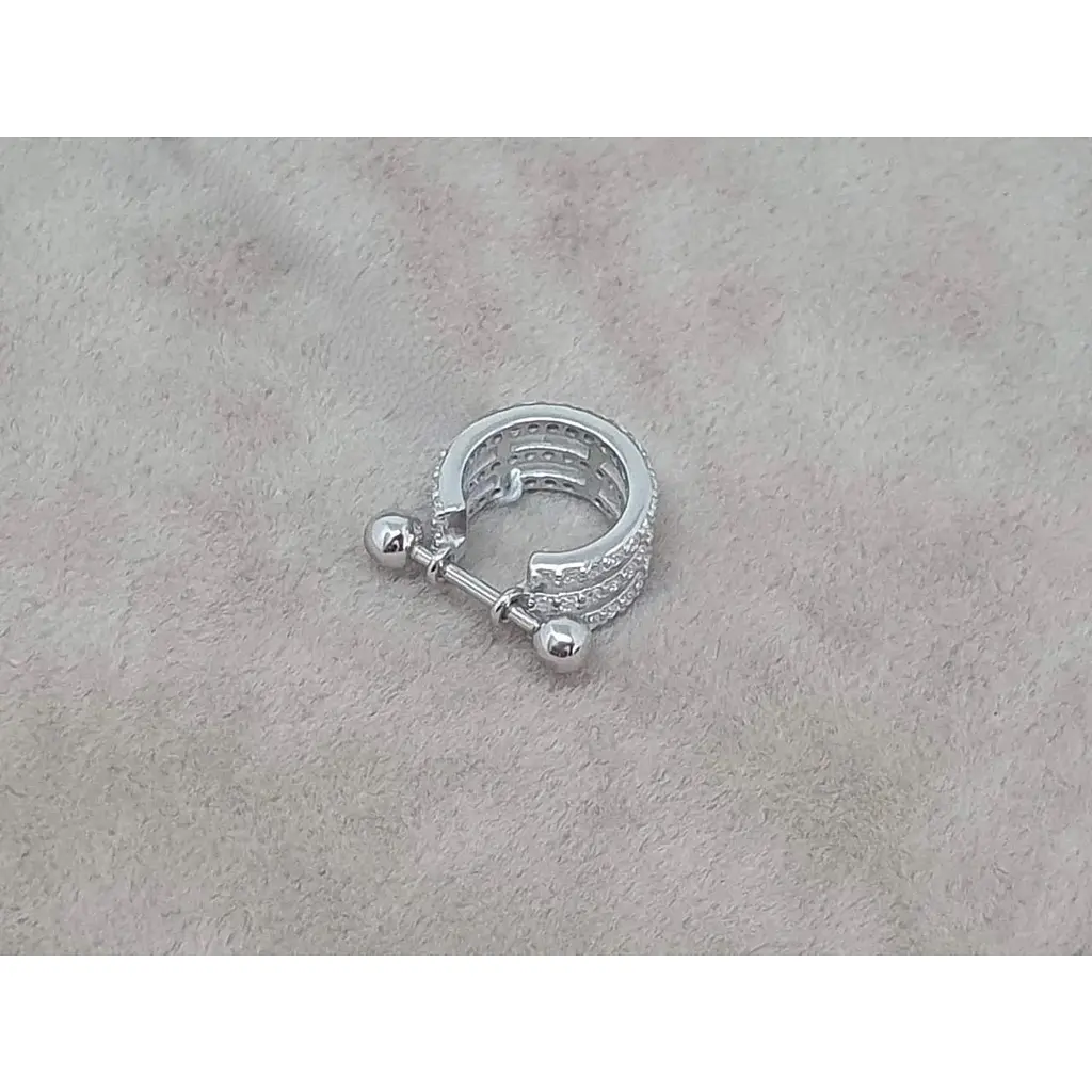 Серебряная серьга кольцо для пирсинга хеликса Ирий со штангой. 40081ШТ - фото 3