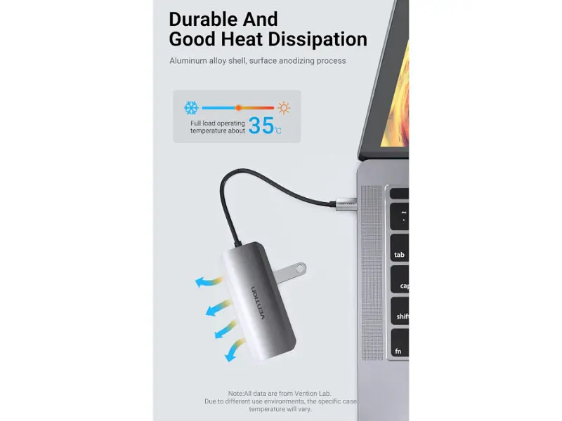 Мультипортовий адаптер Vention 5-in-1 USB-C to HDMI/USB3.0x3/PD (THFHB) - фото 8
