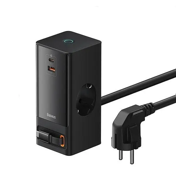 Зарядное устройство для Baseus PowerCombo Digital PowerStrip 65W удлинитель с кабелем черный - фото 4