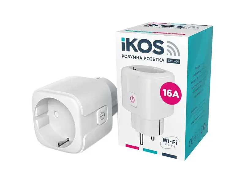 Розумна розетка Ikos SMS-01 White (0009-CSS)