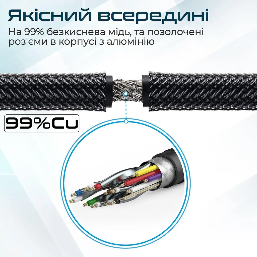 Кабель Promate HDMI-HDMI V 2.0 50 м (prolink4k1-500.black) - фото 4
