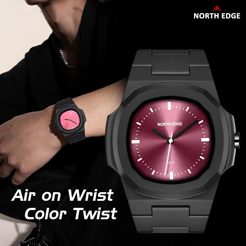 Наручний годинник чоловічий North Edge Volt 5 Bar Чорний (3563) - фото 4