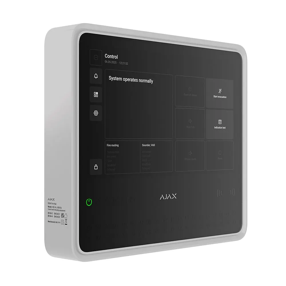Бездротовий ППКП Ajax EN54 Fire Hub Jeweller White з Wi-Fi, 2G/4G, Ethernet, підтримкою до 200 пристроїв та 40 пожежних зон (26-00634) - фото 7
