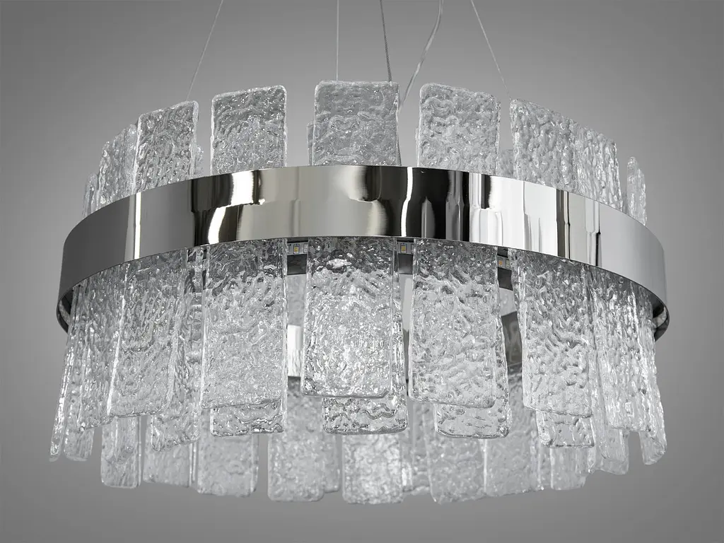 Люстра стельова LED Diasha 817/400CH Ефектна, 90W, срібна, кришталева, сучасний стиль для вітальні, коридору, спальні - фото 3