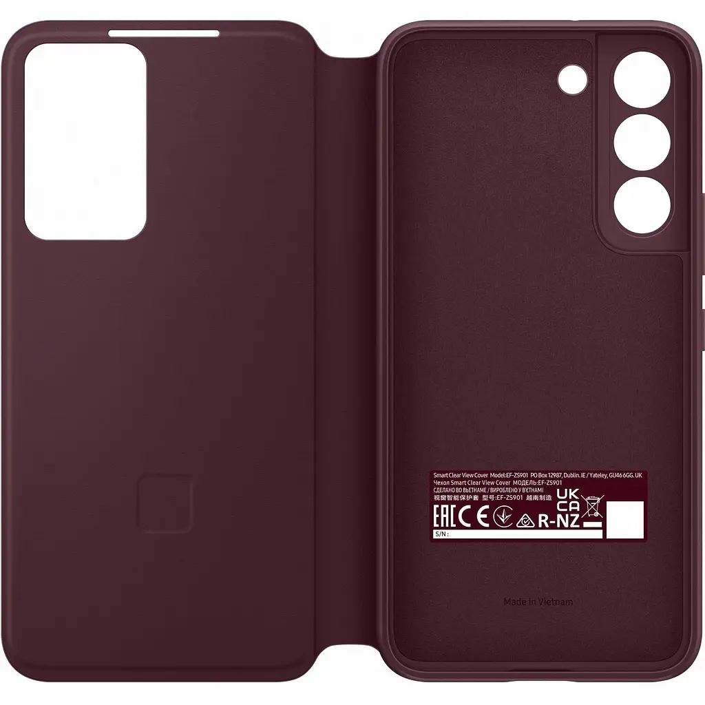 Оригінальний чохол-книжка Samsung Smart Clear View Cover для Galaxy S22 Plus (6.6") Burgundy EF-ZS906CEEGRUduplication - фото 8