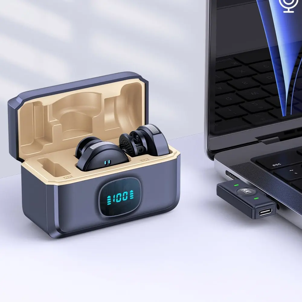 Бездротовий петличний мікрофон Q8 Type-C 2шт з шумопоглинанням та зарядним кейсом Black (18892) - фото 5