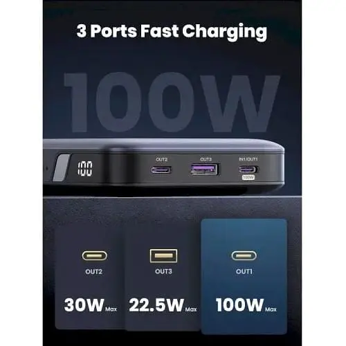 Внешний аккумулятор Ugreen PB720 20000mAh 100W Two-way FC (25188) UGR-25188 - фото 10