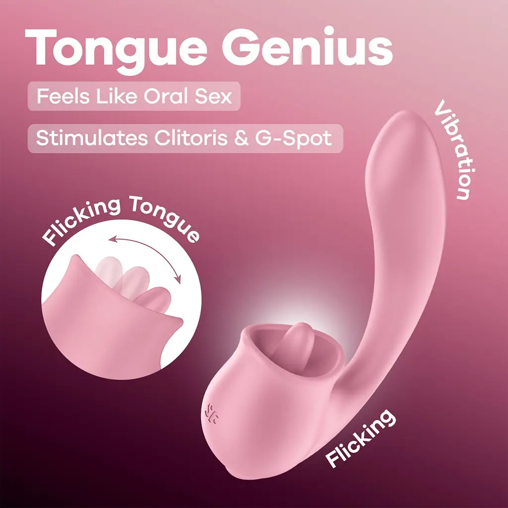 Вибратор Satisfyer Tongue Genius Вагинально-клиторальный - фото 2