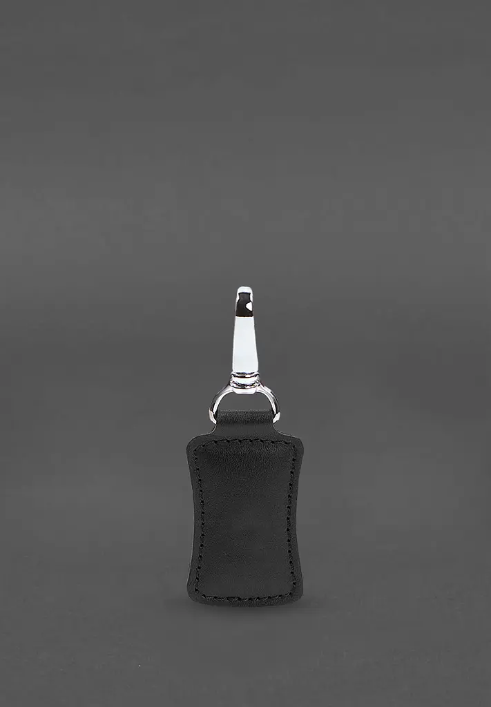 Кожаный брелок Premium Черный - фото 4