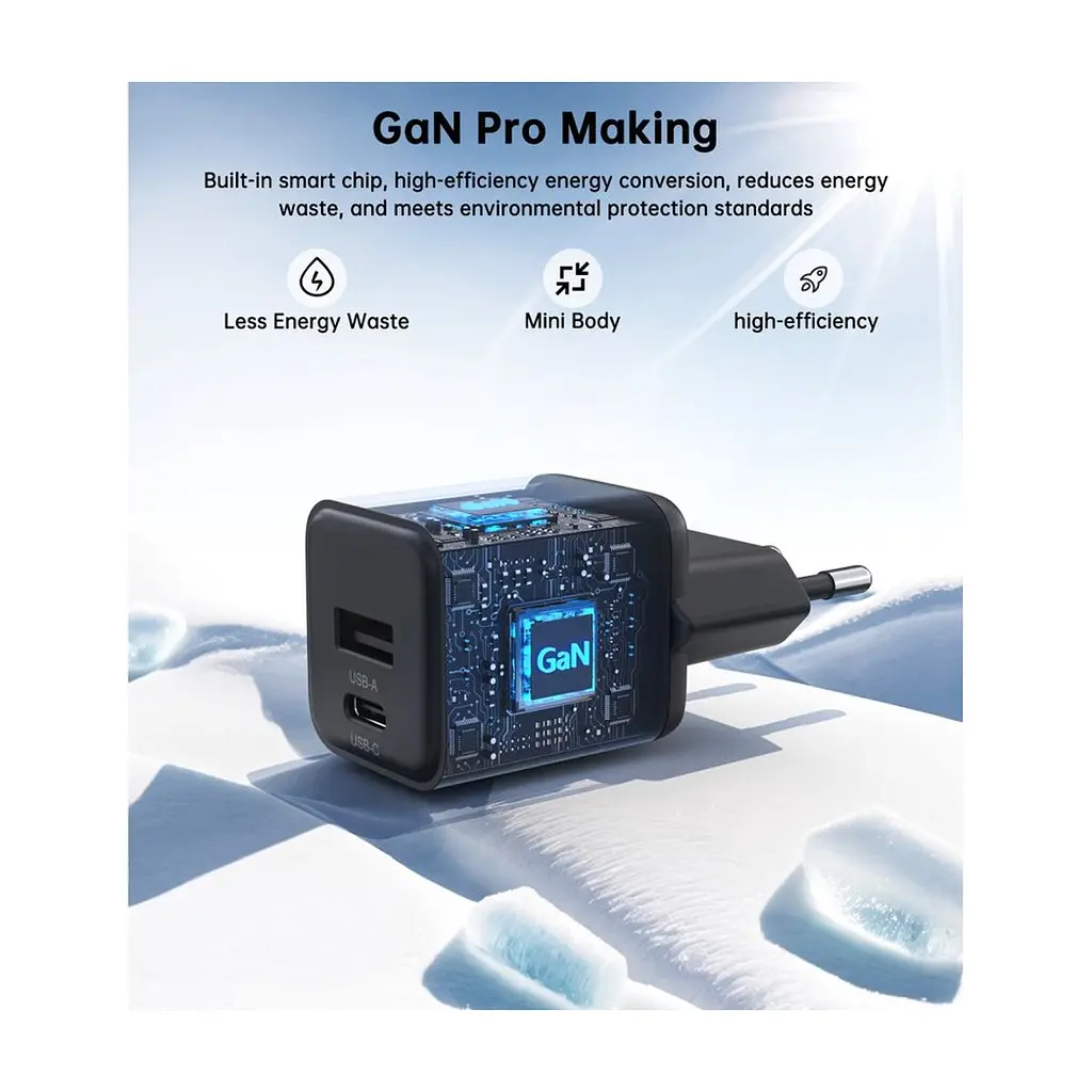 Зарядное устройство для Choetech 1xUSB-C PD30W PPS + 1xUSB QC3.0 (PD5012-EU-BK) - фото 8