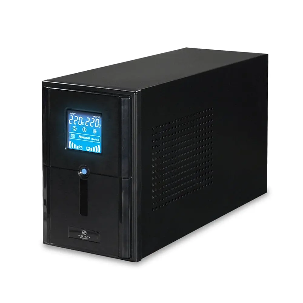 Джерело безперебійного живлення Kraft KRF-PSW1000VA/800W(LCD)24V UPS під зовнішній акумулятор (42-00061)
