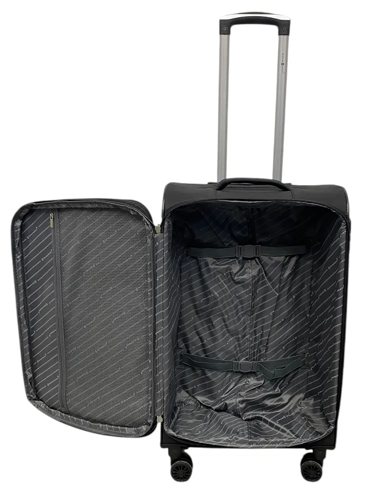 Валіза середня Snowball 45103 поліестер М Чорний - фото 4