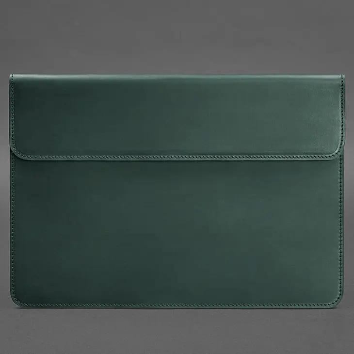 Шкіряний чохол-конверт BlankNote на магнітах для MacBook Pro 16" Зелений Crazy Horse - фото 4