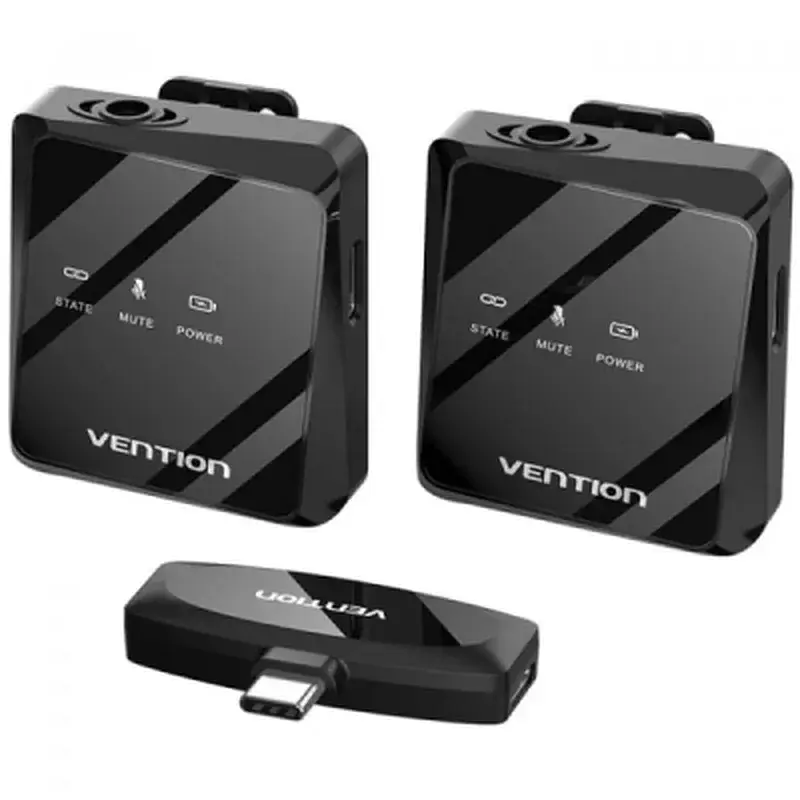 Мікрофон Vention USB-C 2-Pack Wireless Lavalier Black (NCBB0) - фото 2