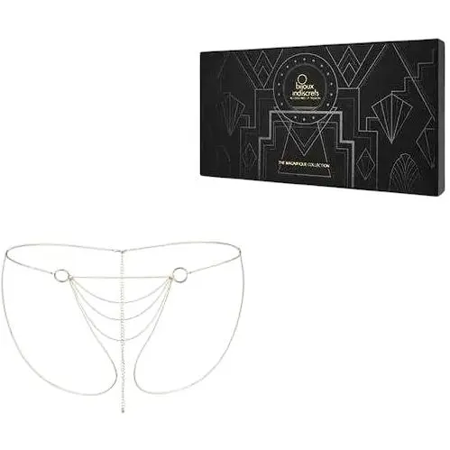 Ланцюжок-трусики Bijoux Indiscrets Magnifique Bikini Chain прикраса для тіла Gold - фото 2