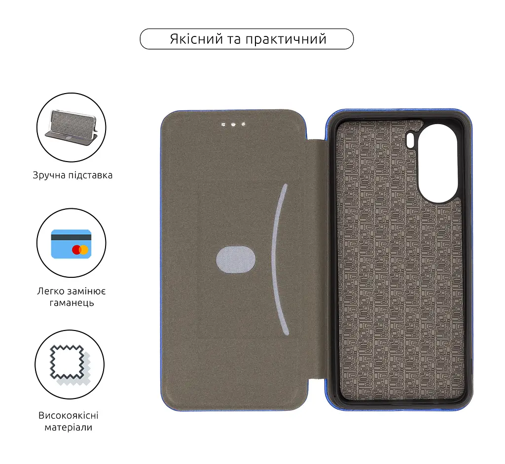 Чехол-книжка для ZTE Blade V40 Design, G-Case, синий, кожаный чехол-книга из экокожи (PU) и TPU, с магнитом, с подставкой и вместительным кардхолдером, противоударный, защита всего корпуса, ArmorStandart (ARM68849) - фото 3