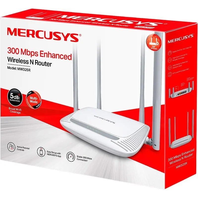 Бездротовий маршрутизатор (роутер) Mercusys MW325R [94314] - фото 4