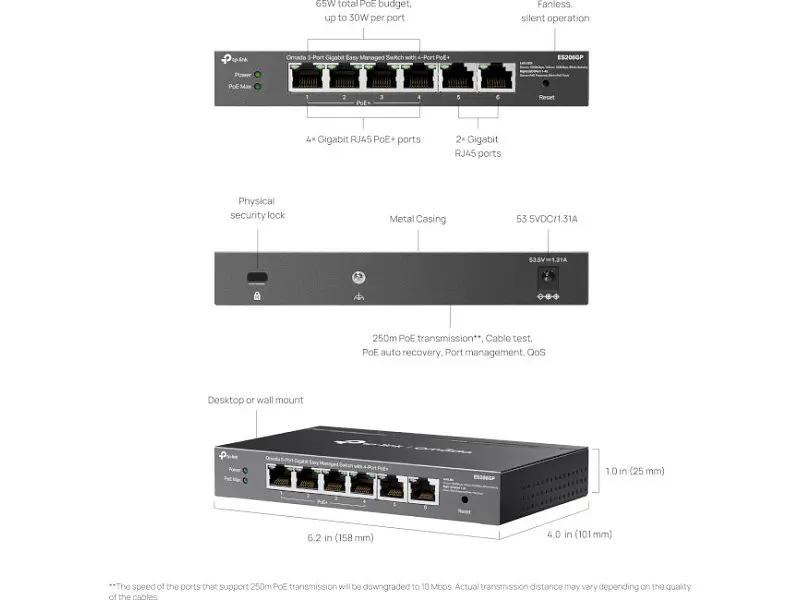 Комутатор TP-LINK Omada ES206GP - фото 6