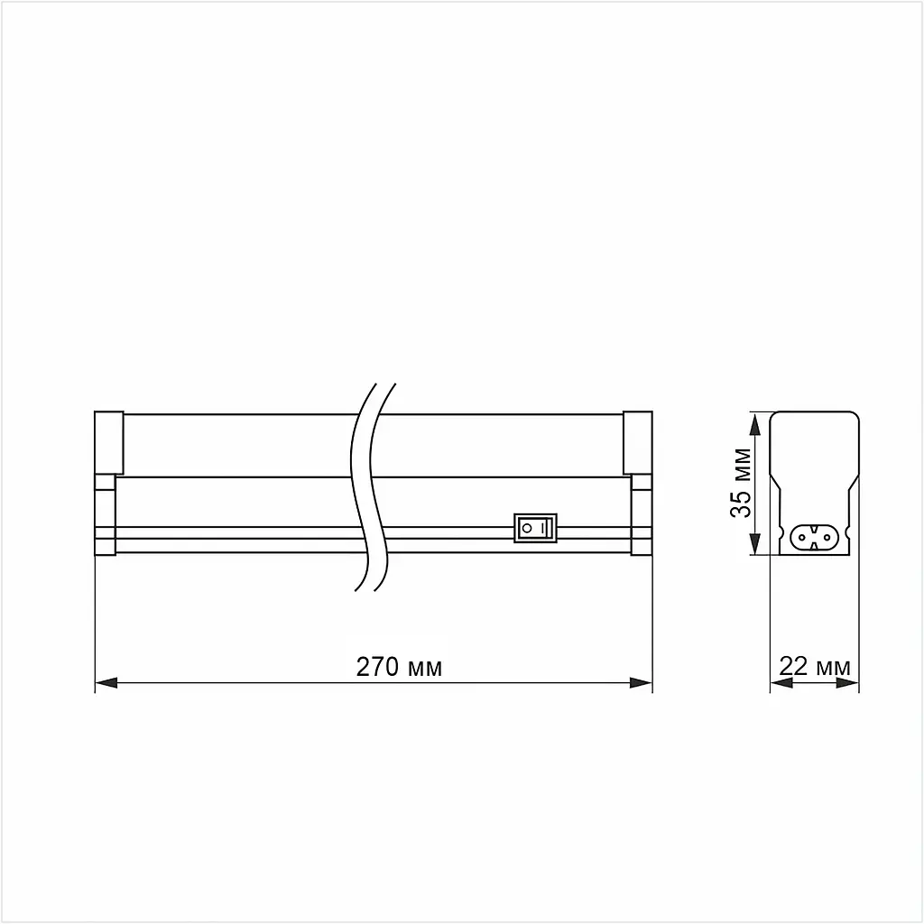 LED світильник лінійний Titanum T5, 5W 0.3м 5000K (26377-000) - фото 4