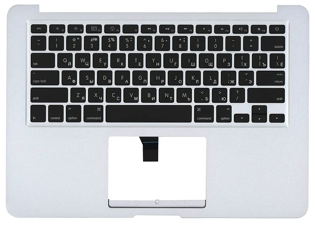 Клавіатура для ноутбука Apple MacBook Air (A1369) 2010+ Black, (Silver TopCase), RU (горизонтальний ентер) - фото 2