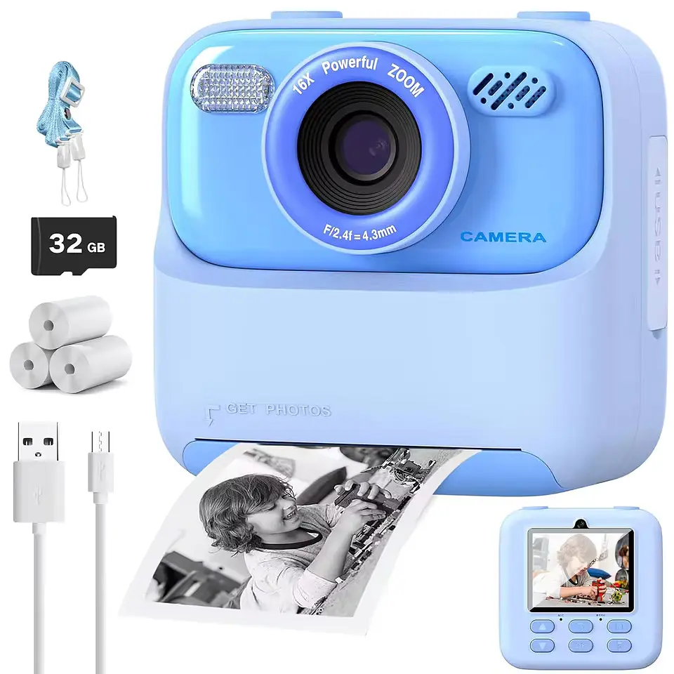 Дитяча камера миттєвого друку Instant Print Camera P79 (Синій) - фото 5