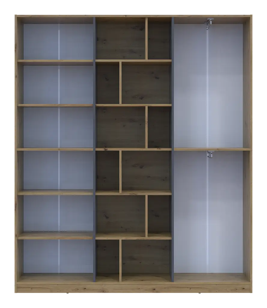 Шафа для одягу Doros Морган Дуб Артизан/Графіт ДСП 180х38.5х210 (42001256) - фото 6