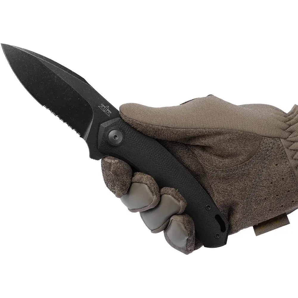 Ніж Cimmerian Knives C1 BSW Half Serrated N690 Black - фото 5
