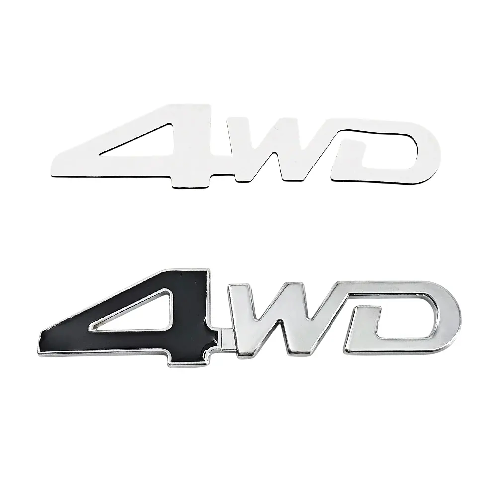 Емблема напис 4WD хром+чорний 127×32мм метал (на скотчі) - фото 2