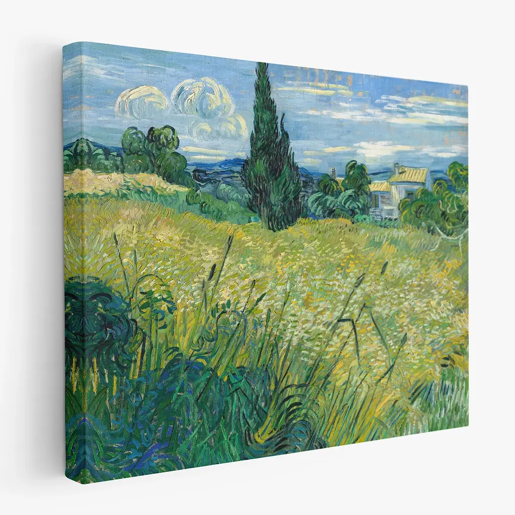 Інтер'єрна картина Зелене пшеничне поле з кипарисом, Ван Гог, Vincent van Gogh, Green Wheat Field with Cypress, 48×60 см (id3035) - фото 3