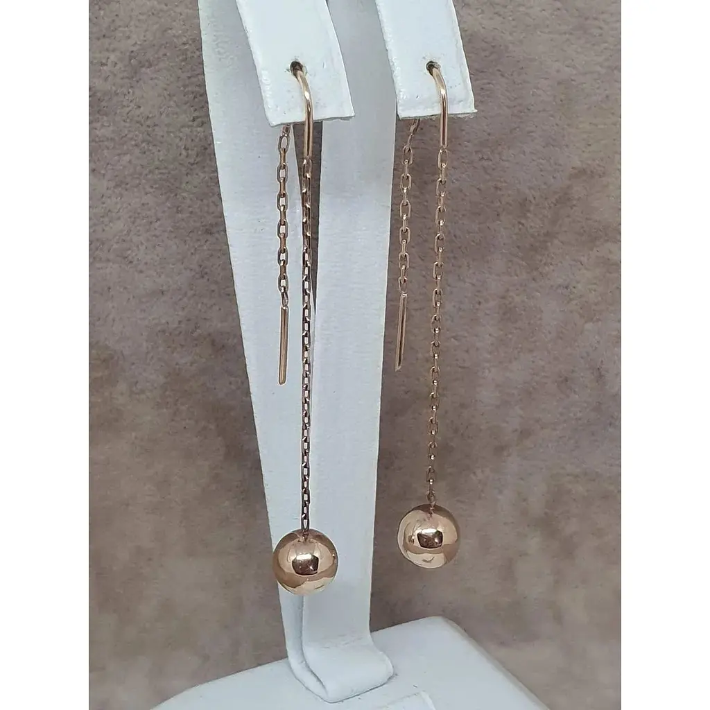 Золоті сережки-протяжки Імперія золота Кулі. СПП008(2)И - фото 3